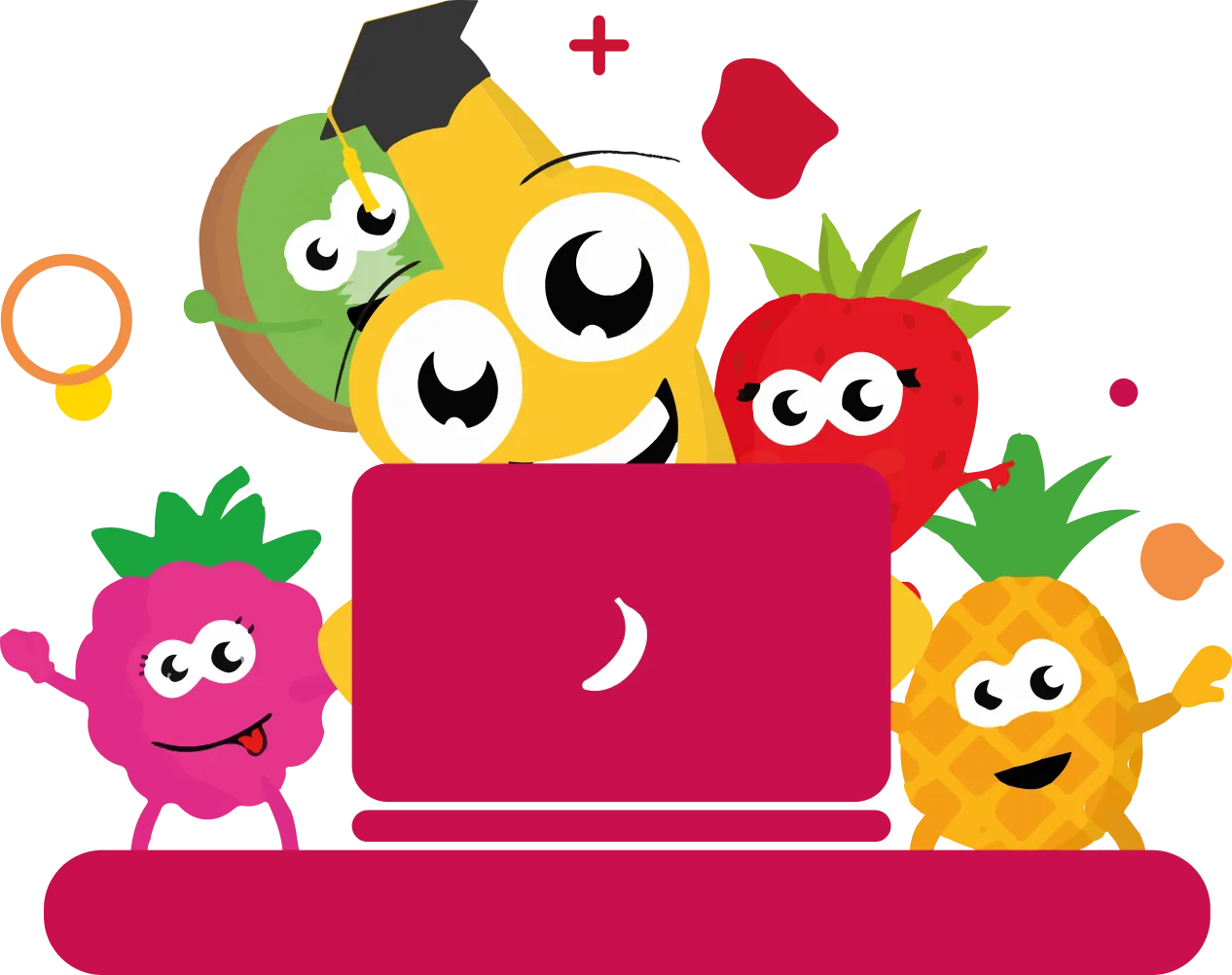 M. Banane tient un pc